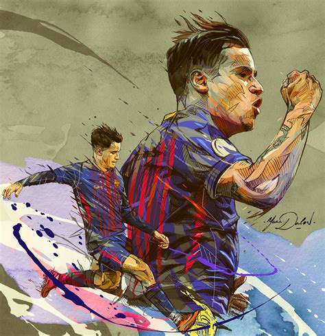 Fc Barcelona Portraits Messi Iniesta Coutinho On Behance