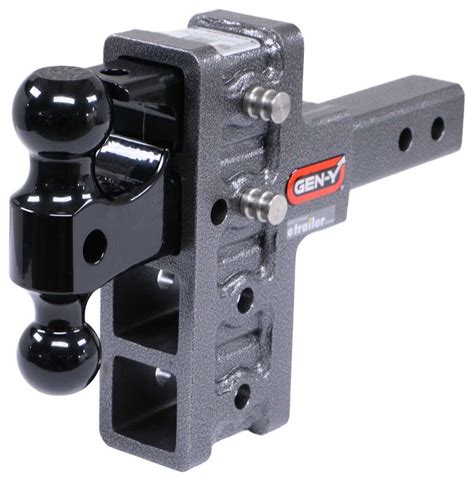 Gen Y Adjustable 2 Ball Mount W Stacked Receivers 2 Hitch 5 Drop