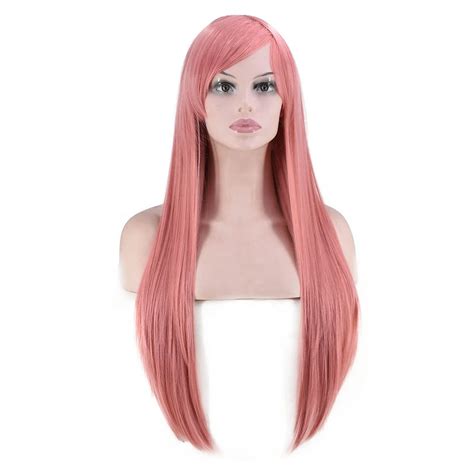 Long Straight Silky Hair Colorful Cheap Wig Full Bangs Anime Cosplay Wig Buy Full Bangs