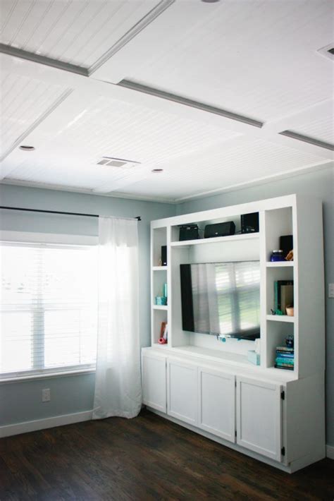 Diy coffered ceiling reno australian. Faux Coffered Ceiling Using Beadboard and Moulding | Low ...
