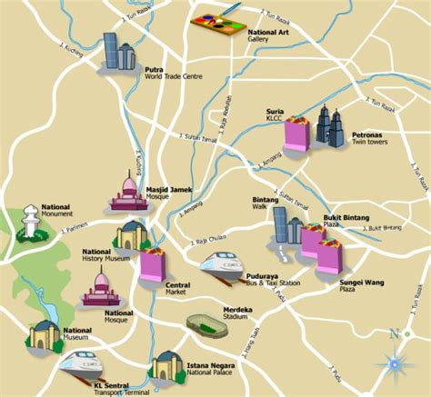 Tourism Maps Of Kuala Lumpur The Capital City Of Malaysia