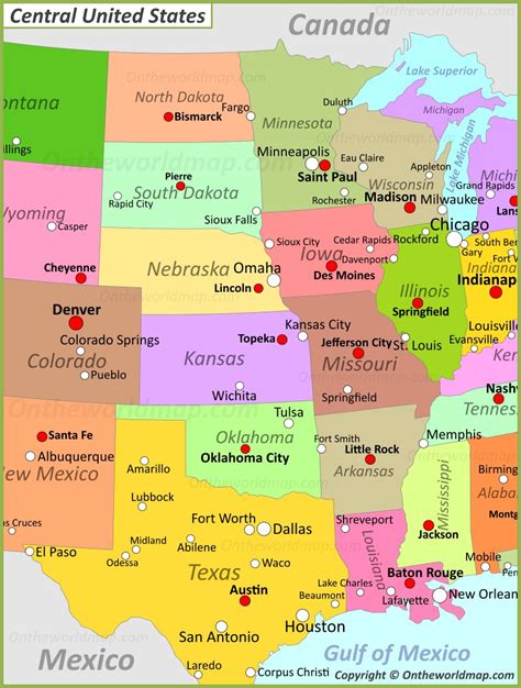 Central United States Map Map Of East Coast