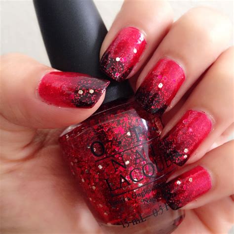 Dsk Steph Holiday Red Glitter Gradient Nails