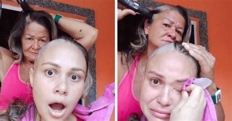 Mãe raspa os próprios cabelos para apoiar filha com câncer