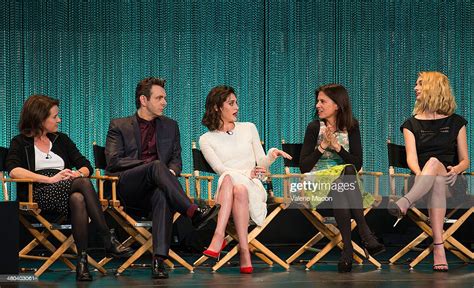 Michelle Ashford Michael Sheen Lizzy Caplan Sarah Timberman And News Photo Getty Images