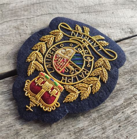 Handmade Embroidered Blazer Badgepatch Sewn On Navy Blue Etsy