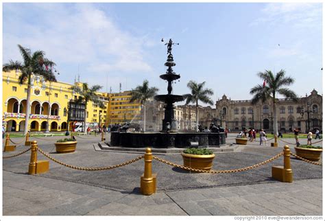 Fountain Plaza De Armas Historic Center Of Lima Photo Id 19152 Lima