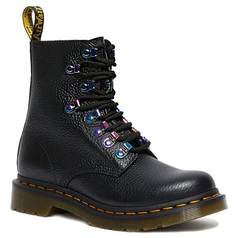 Dr Martens 1460 Pascal Iridescent Hardware Womens Leather Boots Black