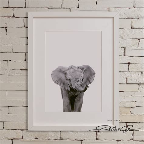 Baby Elefant Kinderzimmer Tier Poster Safari Thema Elefant Etsy