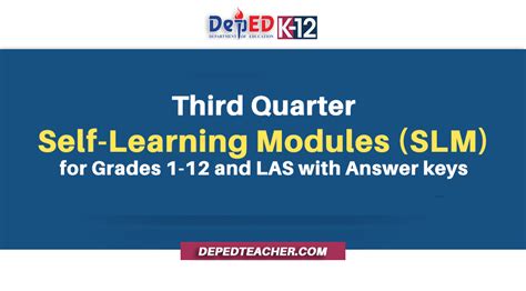 Rd Quarter Self Learning Modules SLM For Grades And LAS With Answer Keys DepEd Teacher