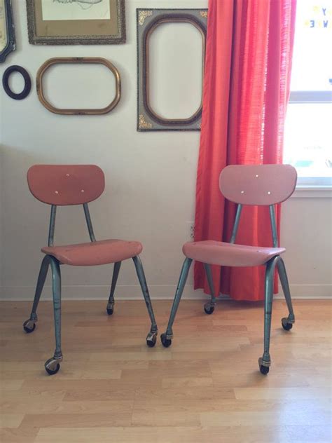 Comfortable desk chairs mean you can spend more time concentrating on work, rather nowadays, office chairs with wheels, or casters, are very common. Pink & Teal Kids School Chairs on Wheels | Etsy | School ...