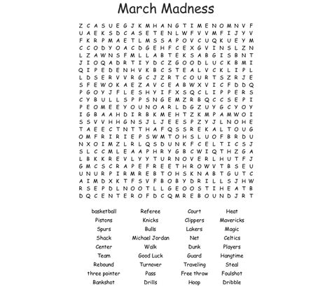 Printable March Word Search Puzzles Word Search Printable