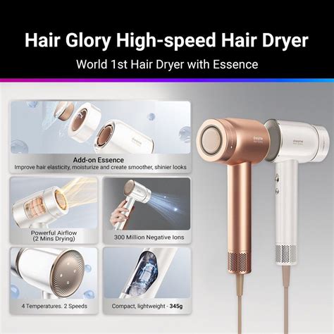 [new launch] dreame hair glory hair dryer high speed 2 mins fast drying 300 million negative