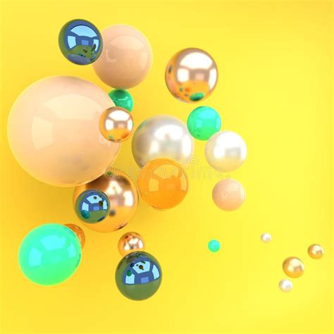 Multicolored Decorative Balls Abstract 3d Illustration Stock