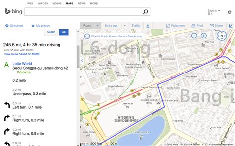 10원 Tips Bing Maps Shows Driving Directions In Korea