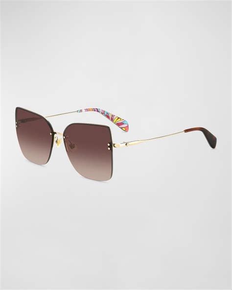 Kate Spade New York Maisie Stainless Steel Aviator Sunglasses Brown