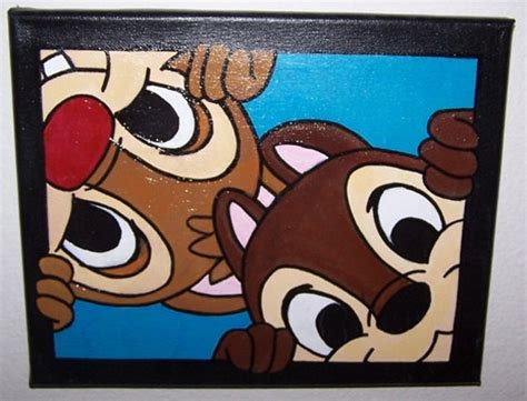 Chip N Dale Disney Painting Acrylic Paint On Canvas