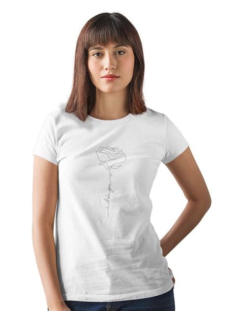 Damen T Shirt Lineart Rosen Design Copyshop Karlsruhe Copysofort