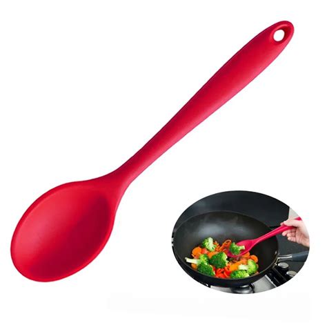 Kitchen Silicone Spoon 27cm Large Long Handle Cooking Baking Mixing