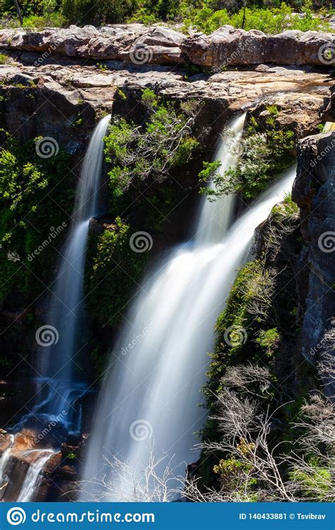 Beautiful Waterfall In Australia Stock Image Image Of Trees Blurred