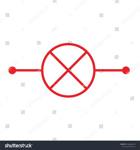 Lamp Schematic Symbol On White Background Stock Vector Royalty Free