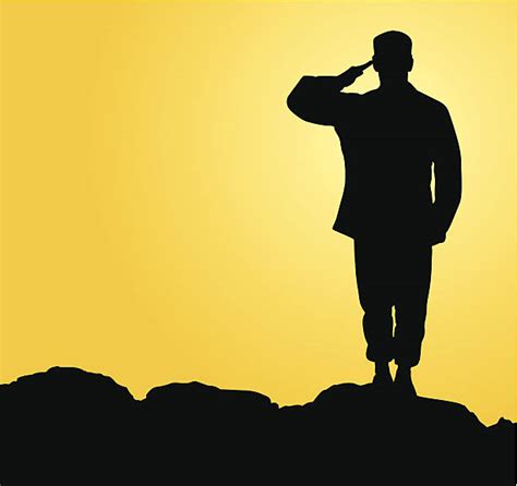 Silhouette Of Soldier Salute Illustrations Royalty Free Vector
