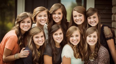 Group Of Girls Posing For A Picture Background Sisterhood Pictures