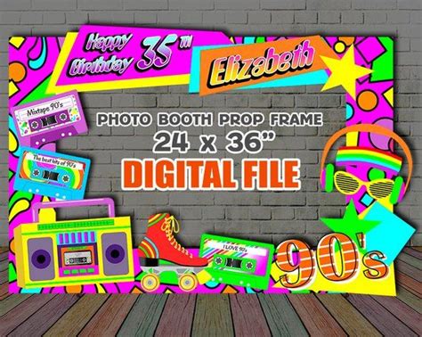 Printable 90s Photo Booth Photo Booth Frame Girls Retro Photo Booth