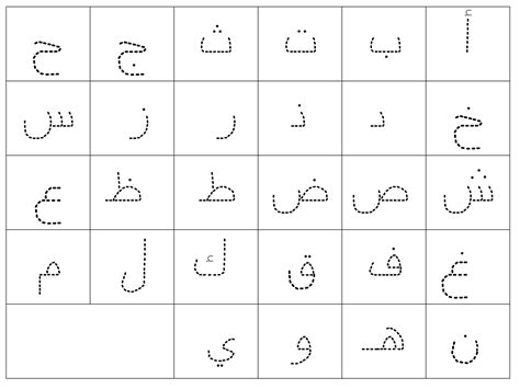 تعلم كتابة الحروف العربية للاطفال بالنقاط Word