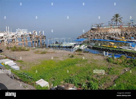 Israel Tiberias Fishing Harbour On The Sea Of Galilee Stock Photo Alamy