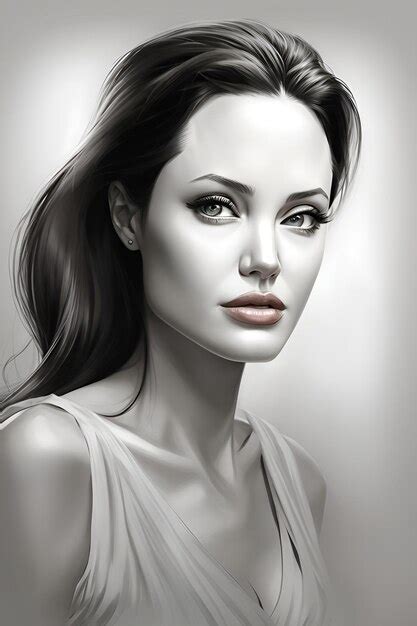 Premium Ai Image Digital Painting Of Angelina Jolie