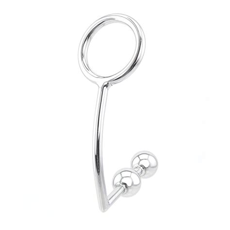 Stainless Steel Butt Plug Anal Hitch Cock Ring Dual Ball Anal Toy Luxurious Bliss