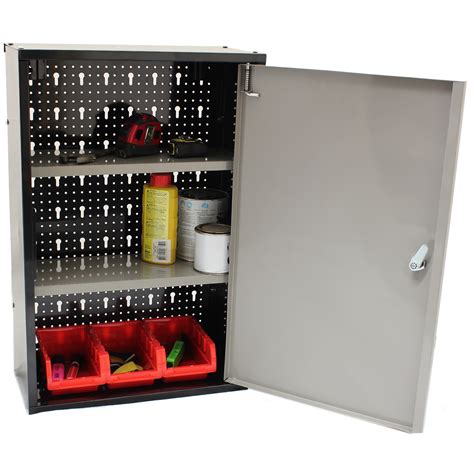 This suspended garage storage unit was designed and built by amy from hertoolbelt. LOCKABLE METAL GARAGE/SHED STORAGE CABINET WALL UNIT TOOL ...