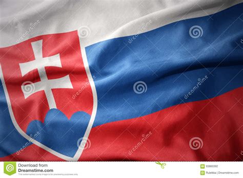 Lees hier meer over de geschiedenis. Golvende Kleurrijke Vlag Van Slowakije Stock Foto ...