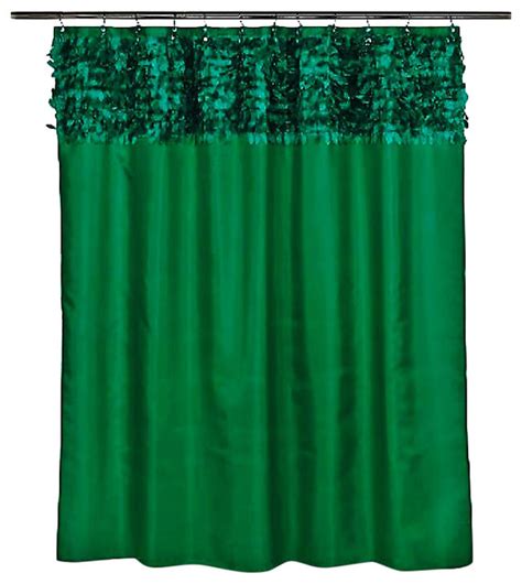 Fast & free shipping · shop our huge selection · top brands & styles - Emerald Green Grommet Fabric Leaves Shower Curtain ...