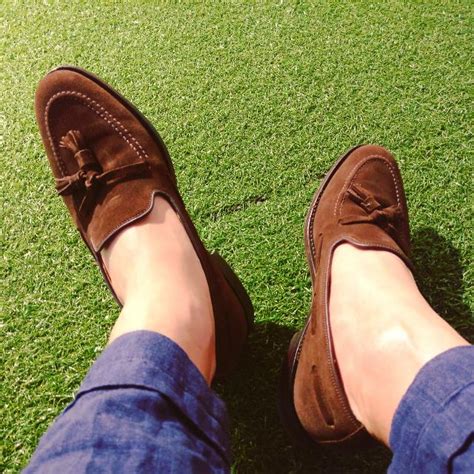 Loake Lincoln Tassel Loafers In Chocolate Suede Men S Fashion Footwear Dress Shoes On Carousell