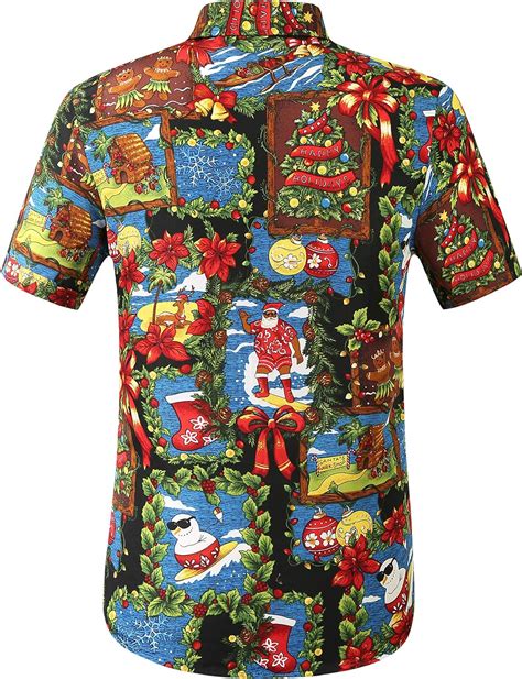 SSLR Mens Santa Claus Party Tropical Ugly Hawaiian Christmas Shirts Shirts Clothing Shoes Jewelry