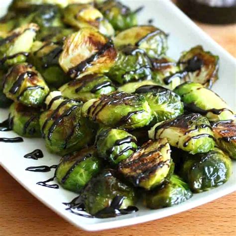 Roasted Brussels Sprouts With Balsamic Reduction The Daring Gourmet