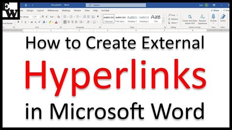 How To Create External Hyperlinks In Microsoft Word Youtube