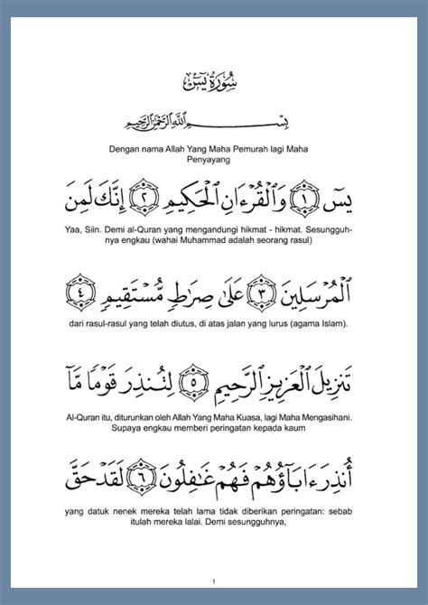 Surah Yasin Ayat Dalam Bahasa Rumi Surah Al Baqarah Rumi Dan Jawi
