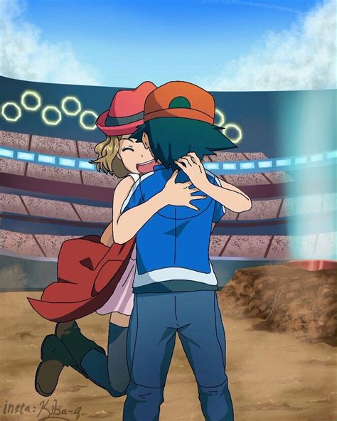 Pokemon Ash And Serena Hug