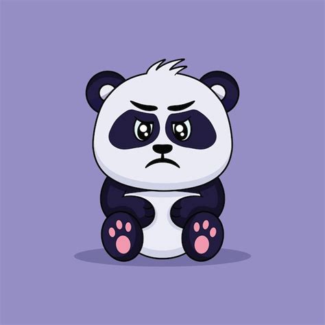Premium Vector Emoticon Of Cute Panda Sad And Frustrated Vector