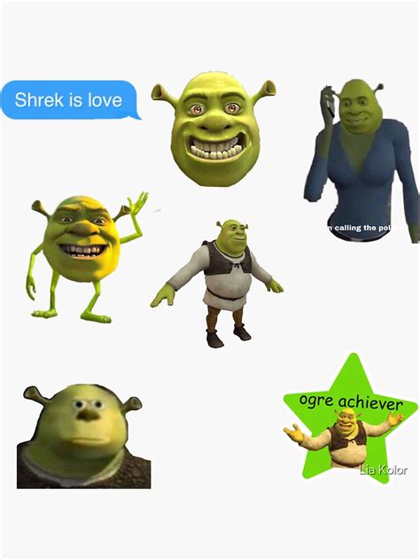 Shrek Sticker Pack Sticker For Sale By Liushgirl Redbubble