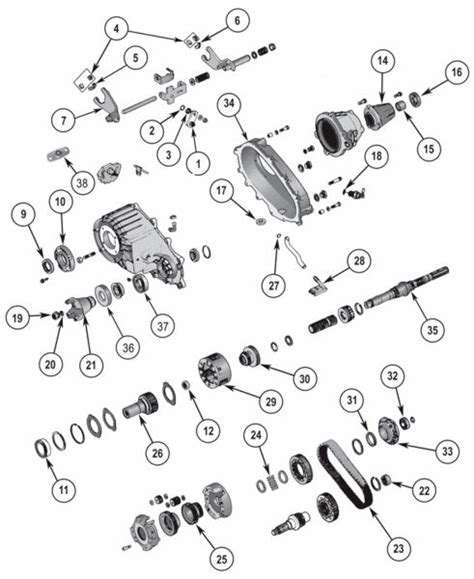 New Process Np242 Transfer Case Parts Exploded View Diagram New Process