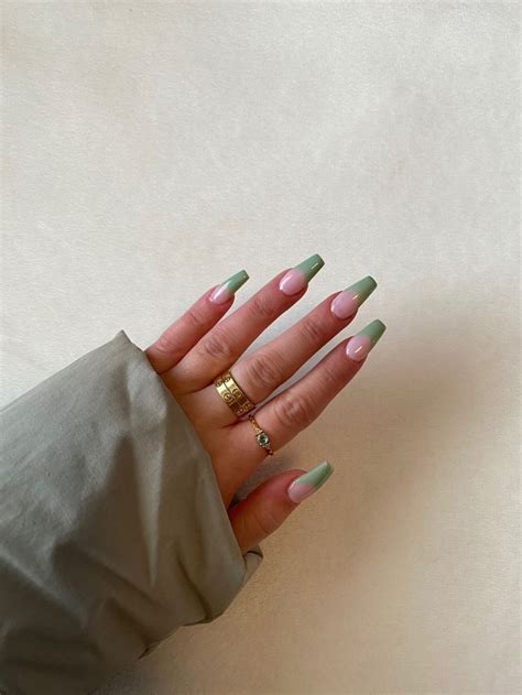 Sage Green Nails In 2021 Minimalist Nails Green Nails Edgy Nails