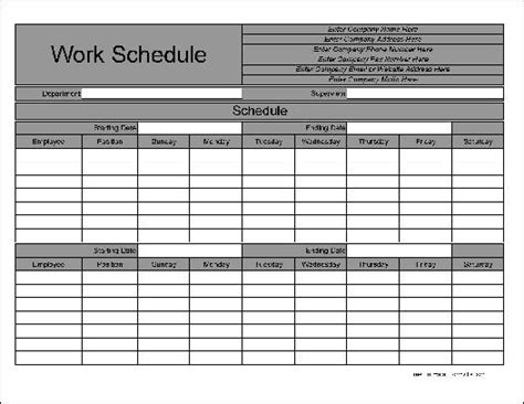 10 Bi Weekly Work Schedule Template Doctemplates