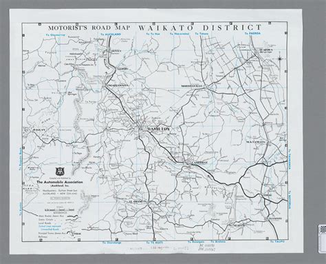 Motorists Map Of Waikato District Hamilton Libraries