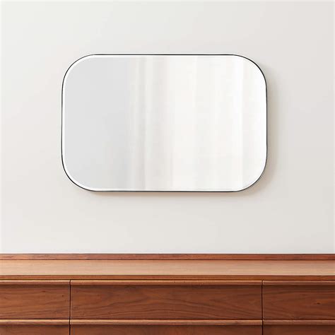 Edge Silver Rounded Rectangle Mirror Reviews Crate And Barrel