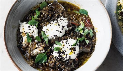 yotam ottolenghi puy lentil and aubergine stew recipe from simple