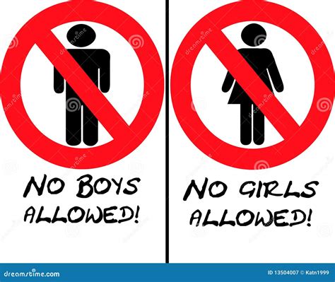 No Girls Or Boys Allowed Stock Illustration Illustration Of